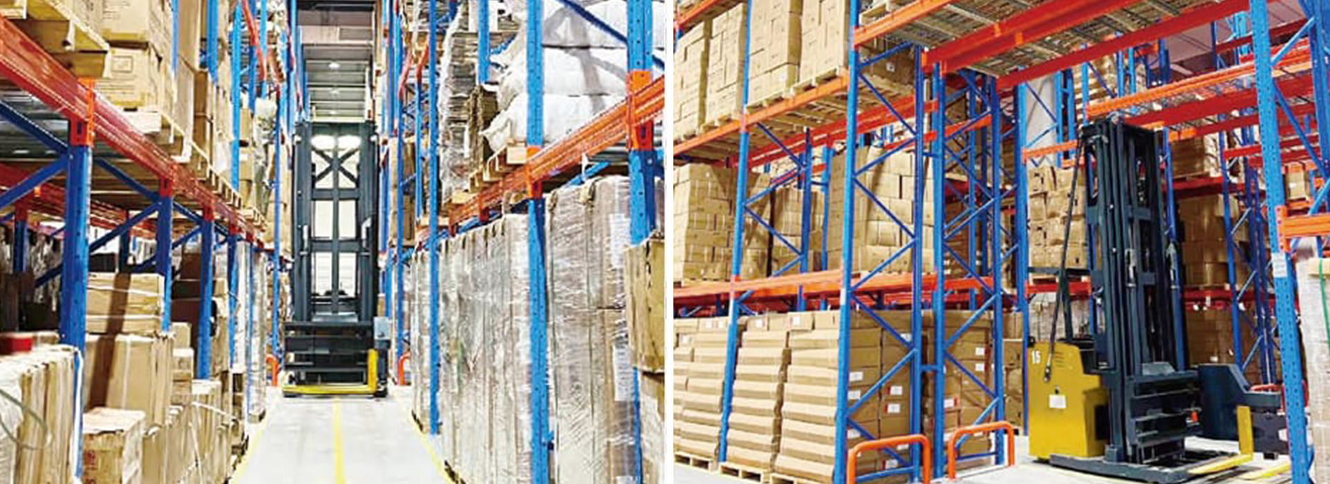 物流仓储行业站驾式三向堆垛车项目案例